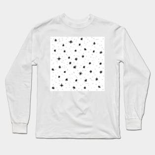 Dots and stars in black and white Long Sleeve T-Shirt